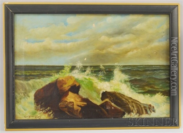 Crashing Waves Oil Painting - George Howell Gay