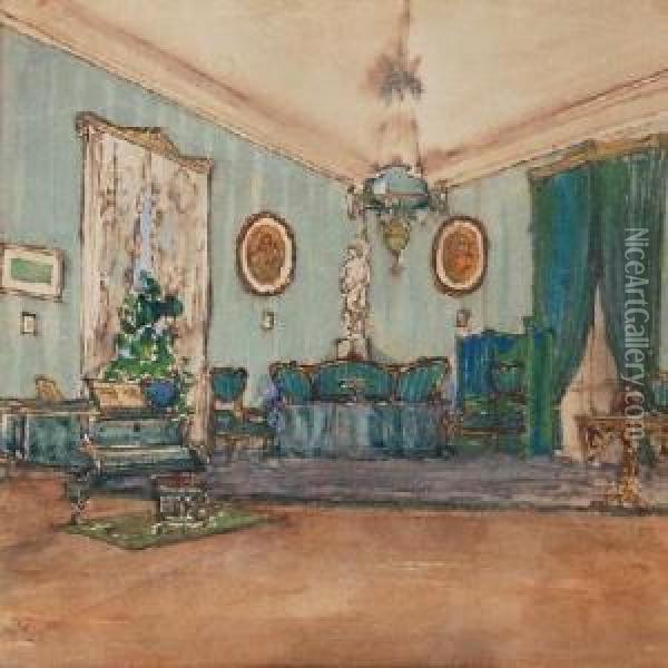Wnetrze Salonu Oil Painting - Stanislaw Noakowski