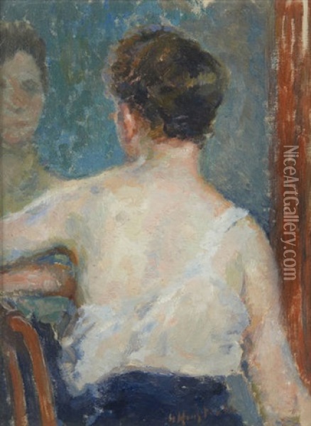 Jeune Femme Vue De Dos Oil Painting - Gaston Haustrate