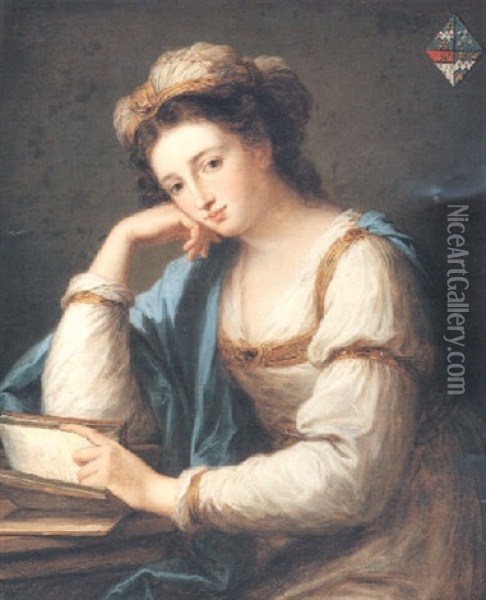 Portrait Of Lady Louisa Dorothea Holroyd Oil Painting - Angelika Kauffmann