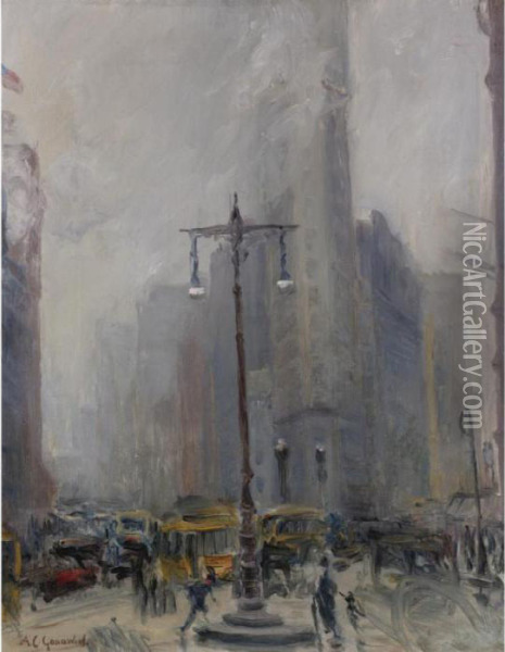 The Flatiron Building Oil Painting - Arthur C. Goodwin