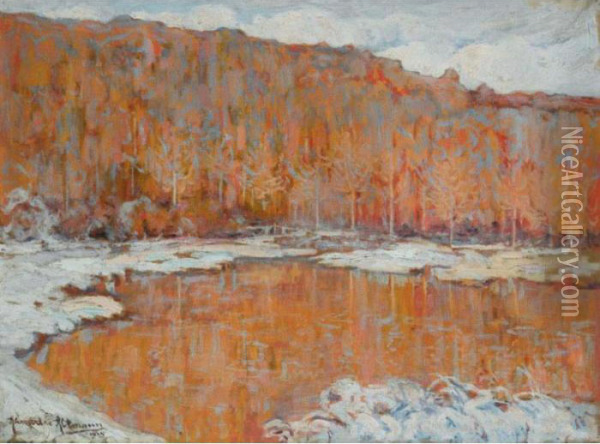 The Frozen Lake Oil Painting - Alexander Altmann