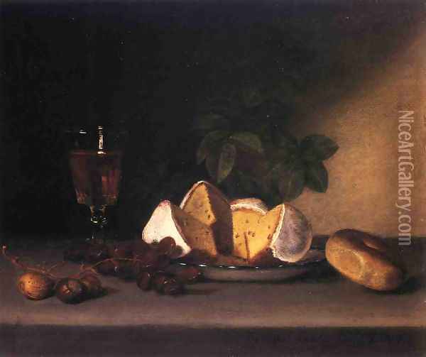 Still Life: Wine, Cakes and Nuts Oil Painting - Raphaelle Peale