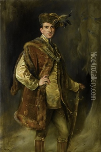 Portrat Eines Ungarischen Magnaten Oil Painting - Joszi Arpad Koppay