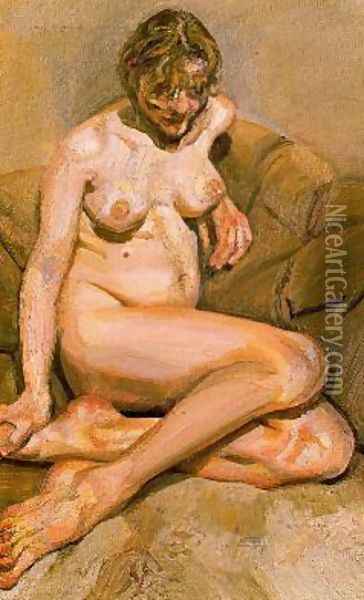 Seated Figure Oil Painting - Lucian Freud