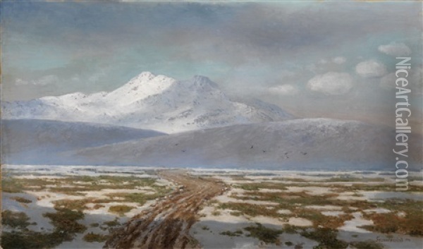 View Of Mount Kazbek Oil Painting - Gevorg Bashindzhagyan