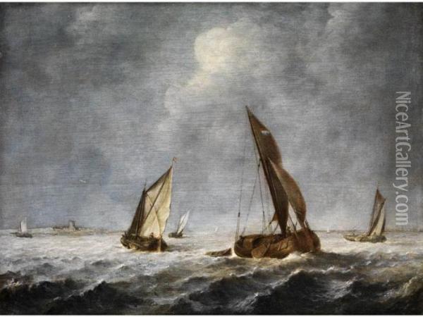 Segelschiffe Oil Painting - Willem van de, the Elder Velde