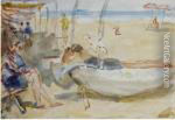 Beachscene In Viareggio Oil Painting - Isaac Israels