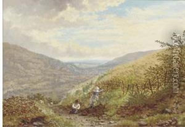 The Young Berry-pickers Oil Painting - Henry Cheadle