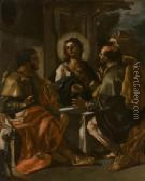 Cena In Emmaus Oil Painting - Francesco de Mura