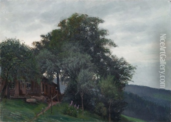 Sommerabend Oil Painting - August Leonhardi
