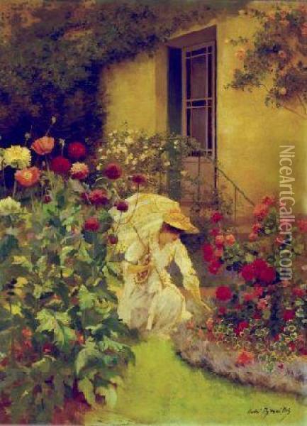 In The Garden Oil Painting - Pierre Andre Brouillet