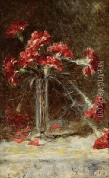 Still Life - Carnations Oil Painting - Giuseppe Cadenasso