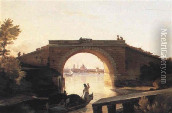 View Of The Arsenale, Venice Oil Painting - Friedrich Nerly