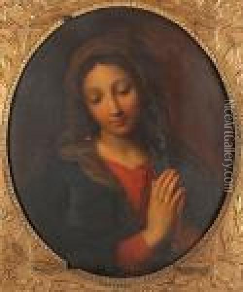 The Madonna At Prayer Oil Painting - Anton Raphael Mengs