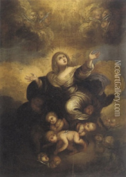 Vergine Assunta In Cielo Oil Painting - Francesco del Cairo