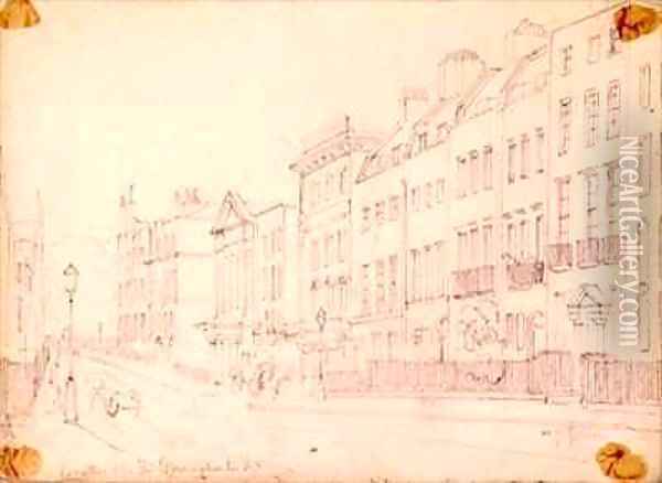 Bentinck Street off Manchester Square London Oil Painting - Thomas Colman Dibdin