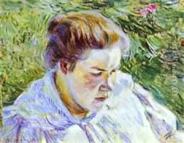 Girl In The Sunlight Study 1897 Oil Painting - Viktor Elpidiforovich Borisov-Musatov