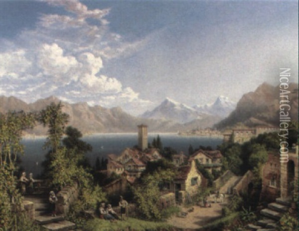 Lake Como Oil Painting - John Bell