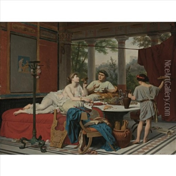 Horace At Tibur Oil Painting - Alexandre-Louis Leloir