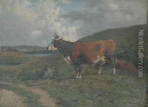 Cow In A Pasture Oil Painting - Carl Frederick Bartsch