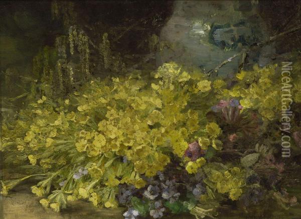 Blumenstuck Mit Schlusselblumen Oil Painting - Emmy Lischke