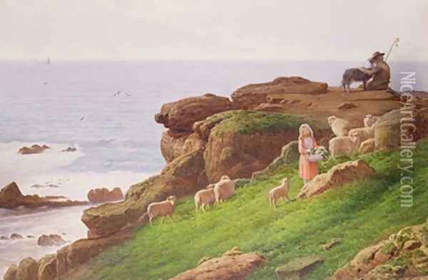 The Pet Lamb Oil Painting - J. Hardwicke Lewis