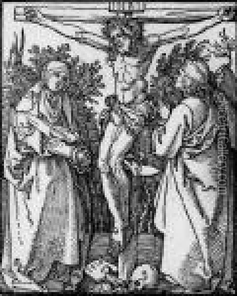 Christus Am Kreuz Mit Maria Und Johannes Oil Painting - Albrecht Durer