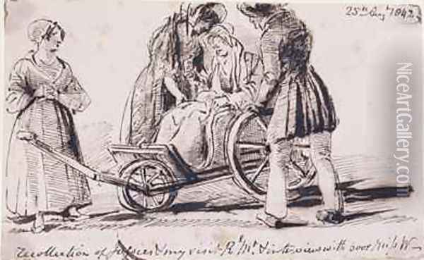 Dorothy Wordsworth 1771-1855 in a Wheelchair Oil Painting - John Harden