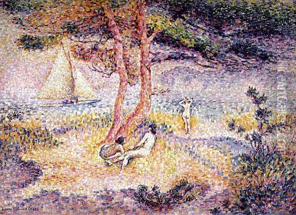 The Beach at St. Clair, 1901 Oil Painting - Henri Edmond Cross