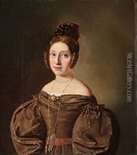 Portrait Of A Woman Oil Painting - Julius Friedlaender