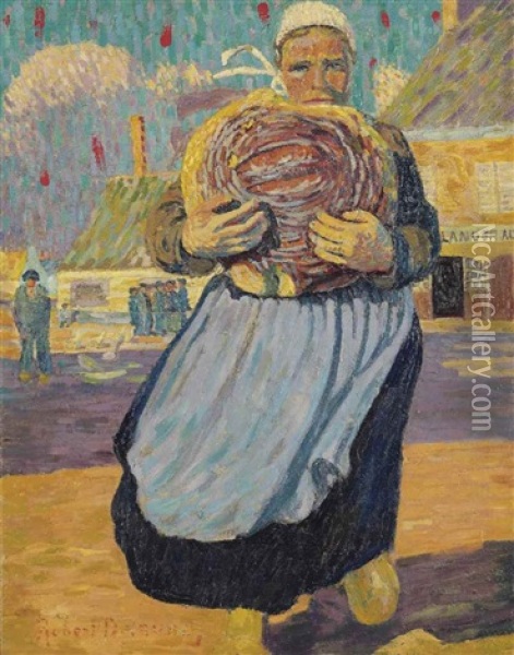 La Femme Au Pain Oil Painting - Robert Delaunay