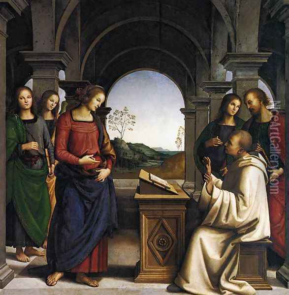 The Vision of St Bernard 1493 Oil Painting - Pietro Vannucci Perugino