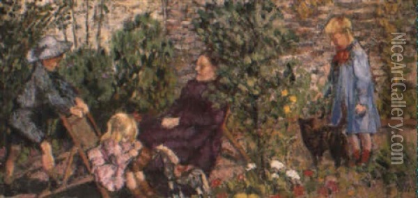 Enfants Au Jardin Oil Painting - Georges Lemmen