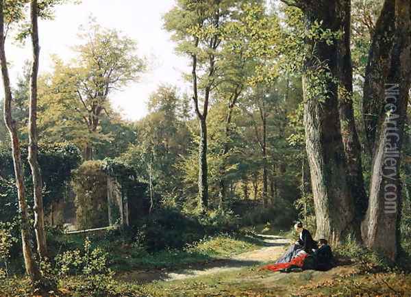 View of Bellevue near Meudon, 1852 Oil Painting - Edouard (Francois Berthelemy Michel) Cibot