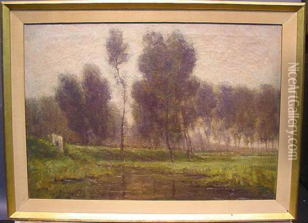Misty Landscape Oil Painting - Leon Riket