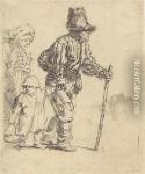 A Peasant Family On The Tramp Oil Painting - Rembrandt Van Rijn
