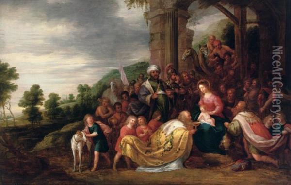 The Adoration Of The Magi Oil Painting - Pieter Van Avont