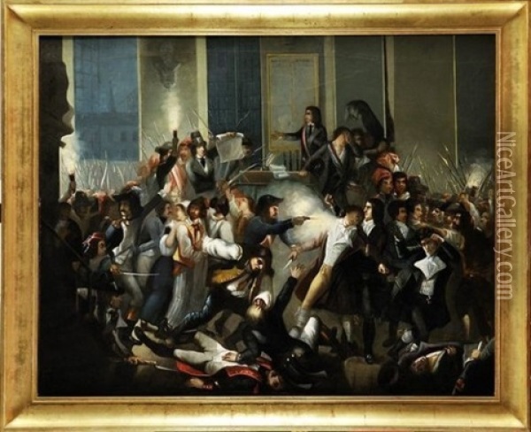 L'arrestation De Robespierre, Le 9 Thermidor An Ii Oil Painting - Jean Joseph Francois Tassaert