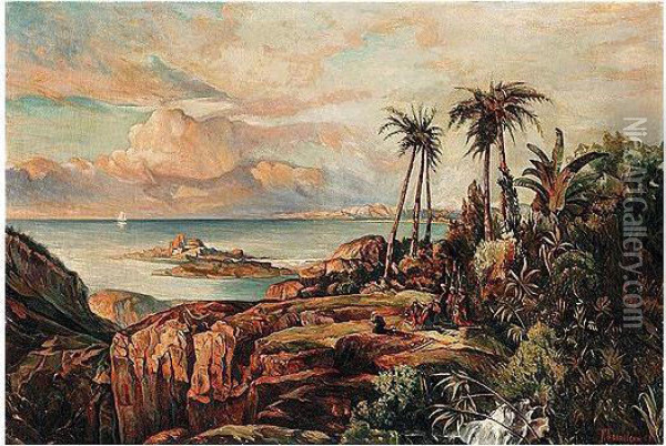 Capriccio Of A Tropical Landscape Oil Painting - Konstantin Fedorov. Bogajewski
