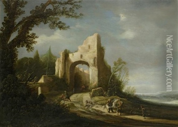 Landschaft Mit Ruinen Oil Painting - Evert Marseus Van Schrieck