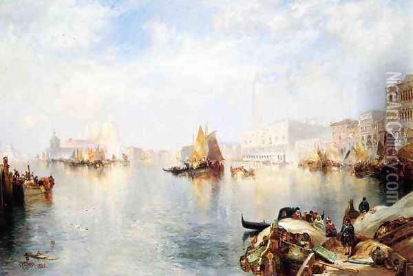 Venetian Grand Canal Oil Painting - Thomas Moran