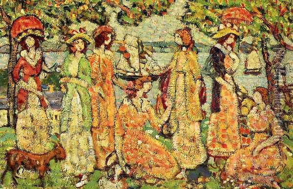 The Idlers Oil Painting - Maurice Brazil Prendergast