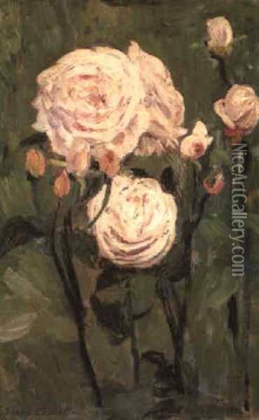 Etude De Roses Oil Painting - Mary Cassatt