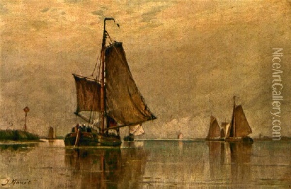 Schiffe Am Meer Oil Painting - Jacob Henricus Maris