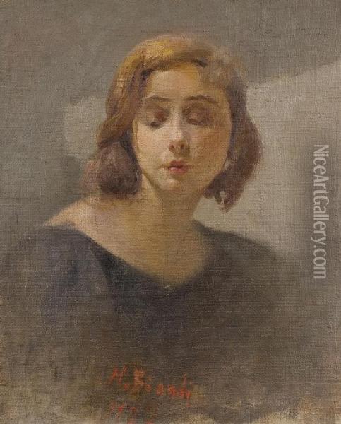 Ritratto Di Giovane Donna Oil Painting - Nicola Biondi