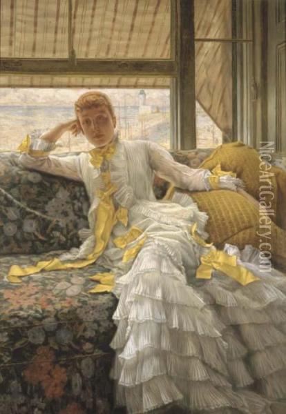 Seaside (also Known As July, La Reverie, Or Ramsgate Harbour) Oil Painting - James Jacques Joseph Tissot