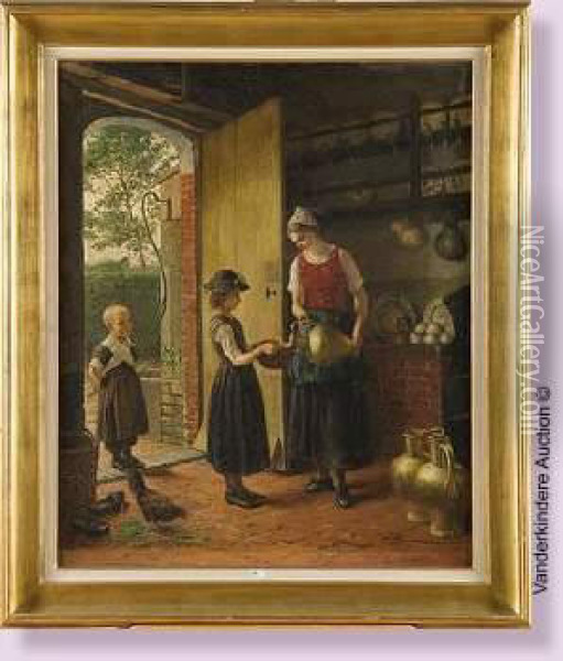 La Marchande De Lait Oil Painting - Heyermans