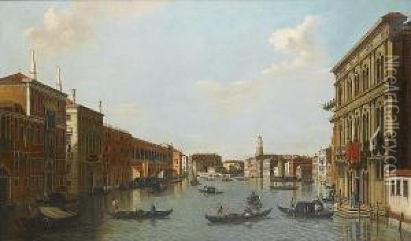 The Grand Canal, Venice, Looking
 North West From The Palazzo Vendramin-calergi Towards San Geremia Oil Painting - William James