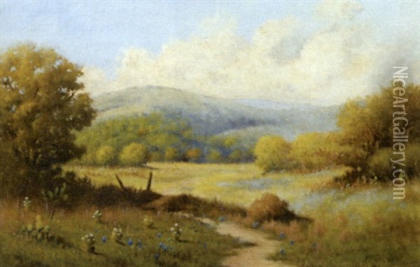 Spring Pasture San Antonio, Texas Oil Painting - Eloise Polk Mcgill